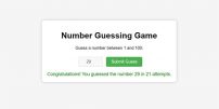 HTML5 – Number Guessing Game Code